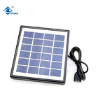 6V High Efficiency Portable Solar Panel Charger ZW-2W-6V-3 Glass Laminated Solar Panel 2W