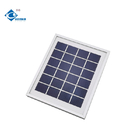 6V 2W Portable Phones Solar Panel Charger ZW-2W-6V High Efficiency Glass Laminated Solar Panels