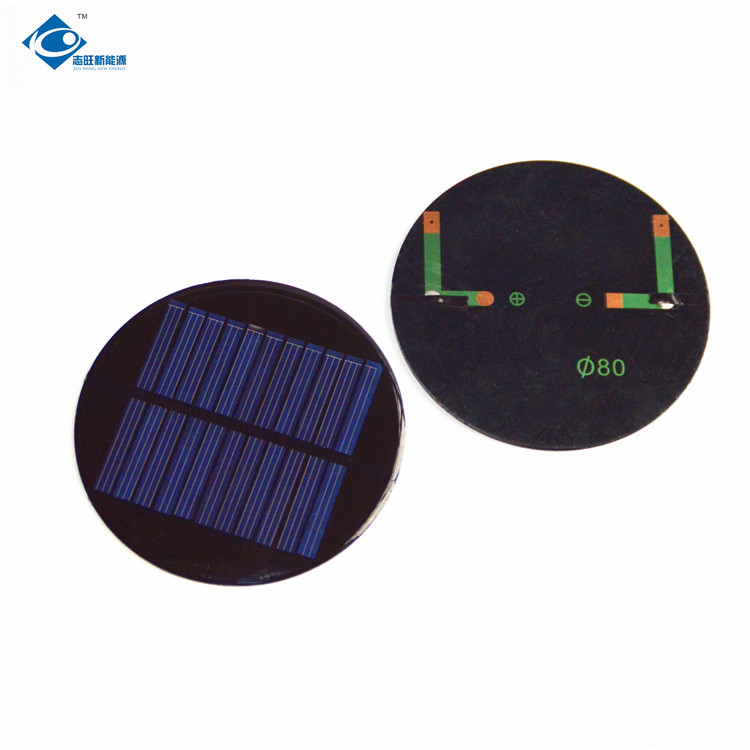 0.5W PET Solar Panel 5.5V Epoxy Resin Solar Panel ZW-R80 Residential Solar Power Panel  Φ80X2.5mm