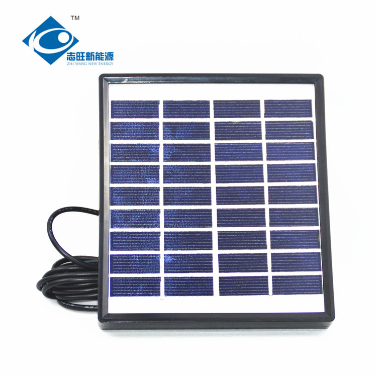 Zhiwang 9V Mini Poly Photovoltaic Solar Panel 1.5W Glass Laminated Solar Panel Charger ZW-1.5W-9V
