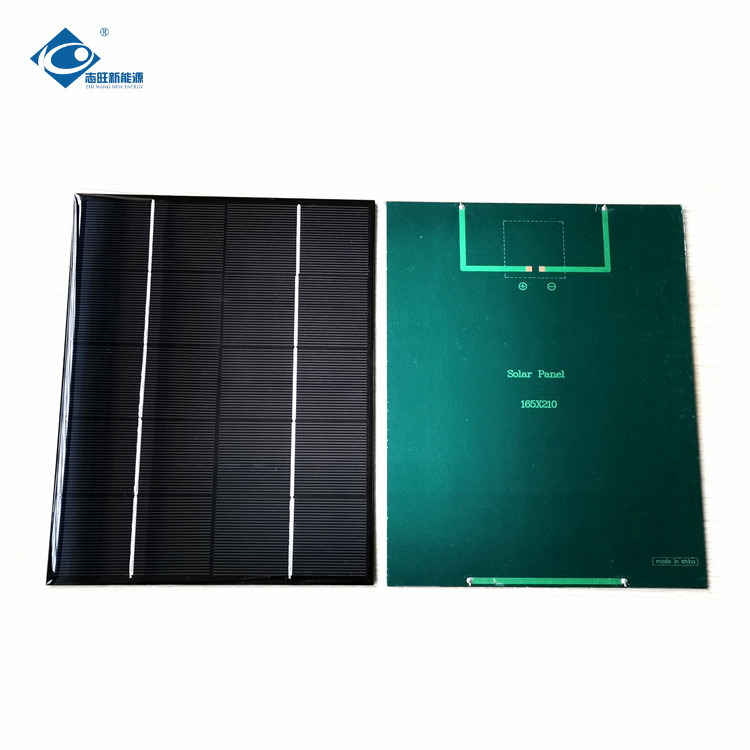 6W 5V Mono Epoxy Resin Adhesive Solar Panel ZW-210165-M Customized Portable Solar Panel Charger