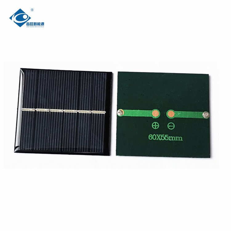 3V thermodynamic poly solar panel ZW-6055 custom shaped 0.47W epoxy adhesive solar panel