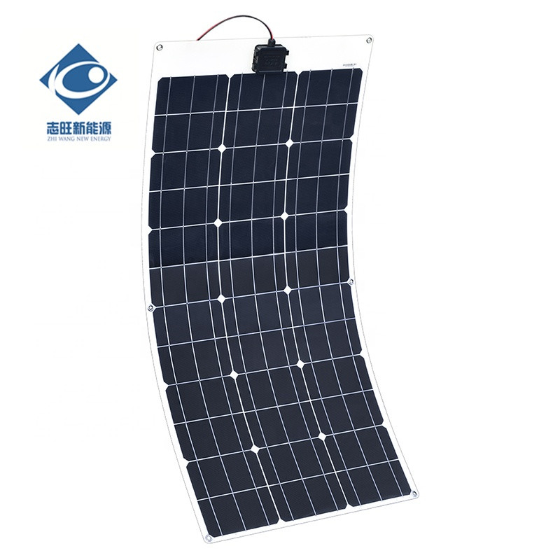 2022 Innovative Product Semi Flexible Solar Panel ZW-100W-18V-F PET Thin Film Solar Panel Charger